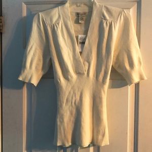 Off-white/cream Knit Top